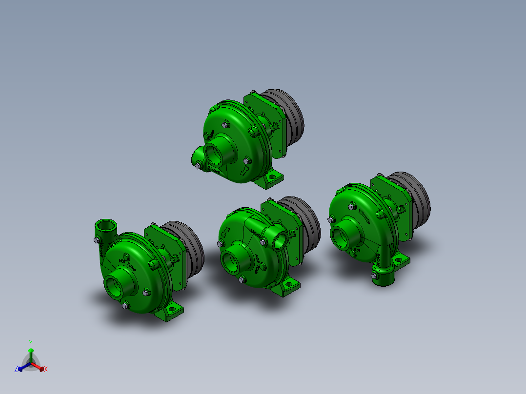 4款FMC-MAG-D离合器驱动离心泵模型正等轴测图