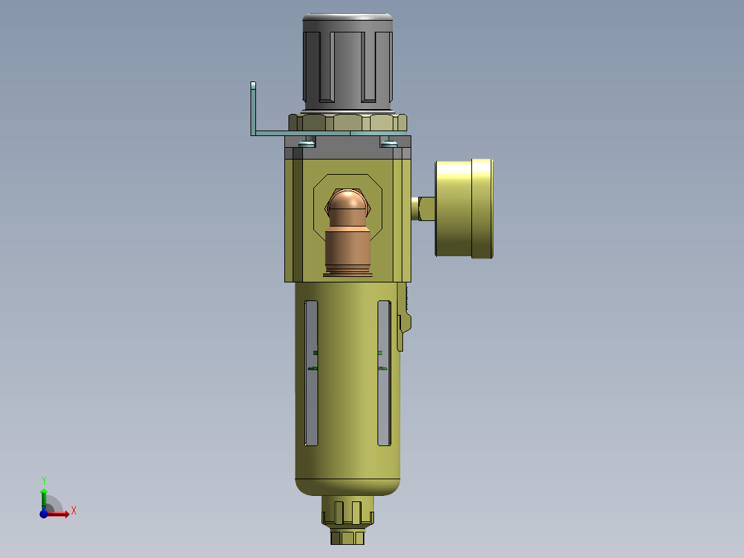 GFR300-10-C1调压过滤器前视图