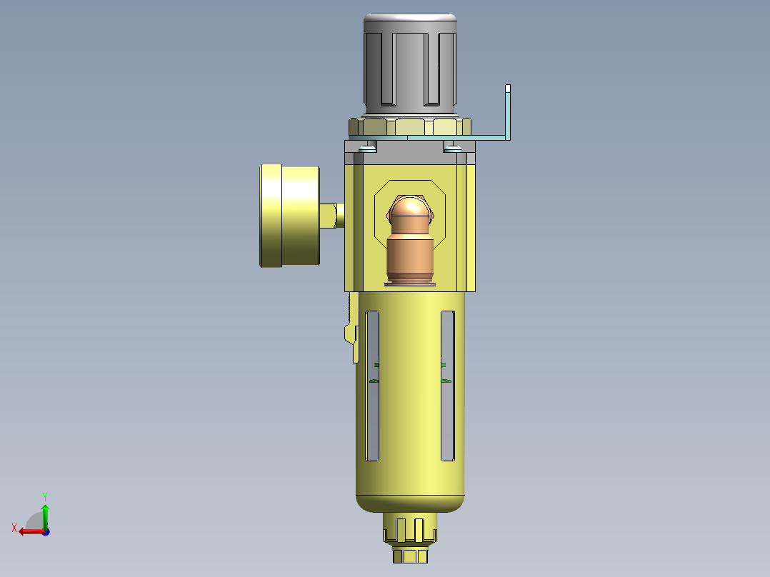 GFR300-10-C1调压过滤器后视图