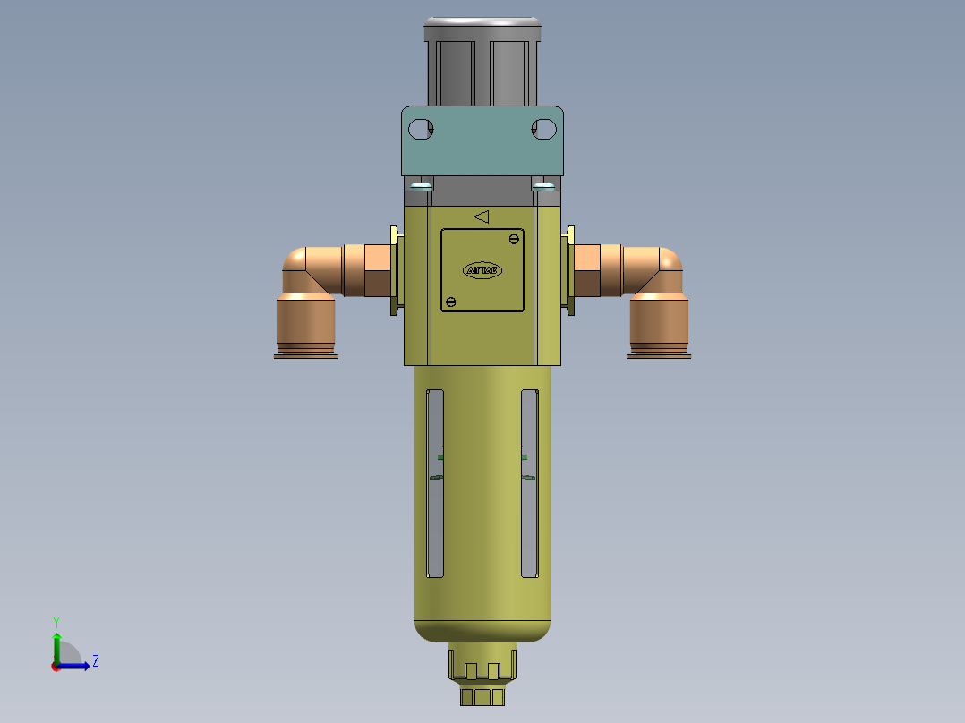 GFR300-10-C1调压过滤器左视图