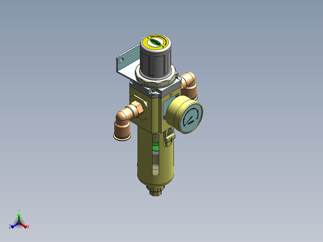 GFR300-10-C1调压过滤器正等轴测图