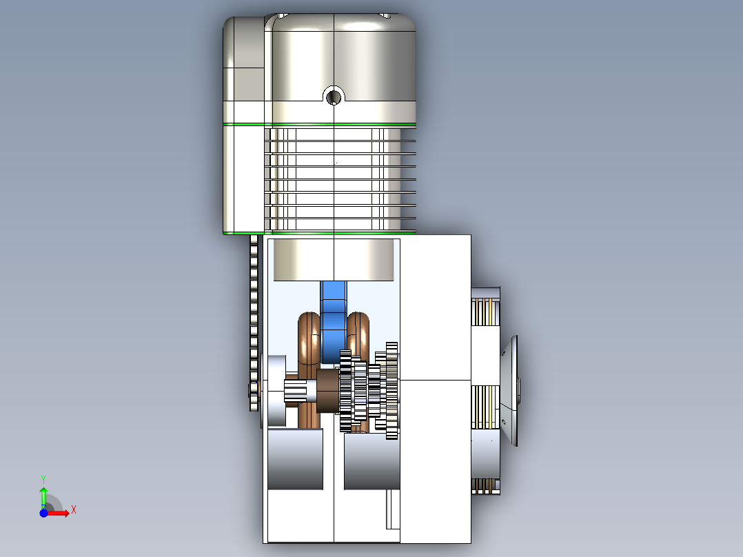 单缸发动机前视图