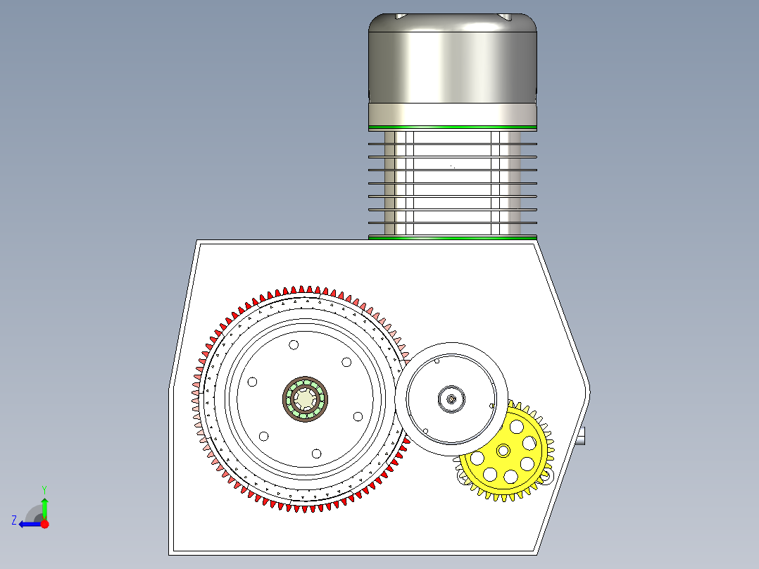 单缸发动机右视图