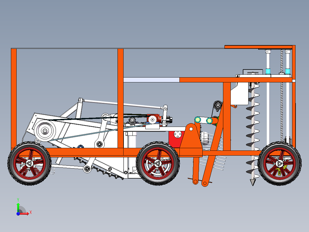 挖山药机器前视图