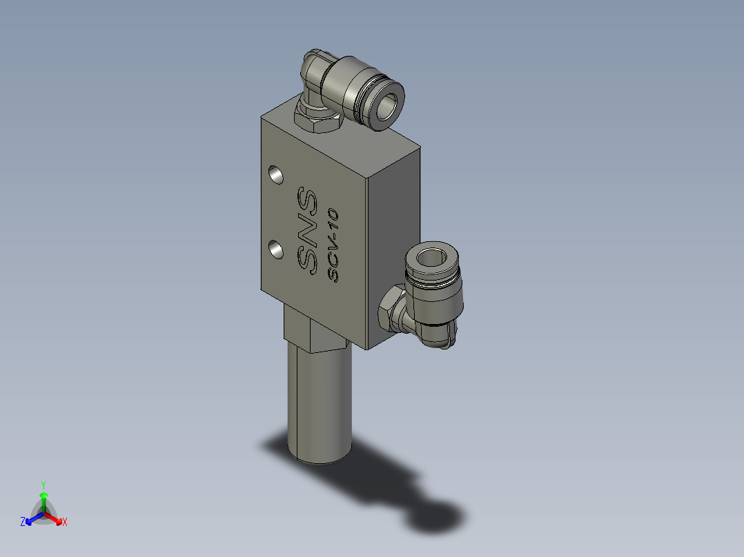 SCV-10真空发生器B正等轴测图