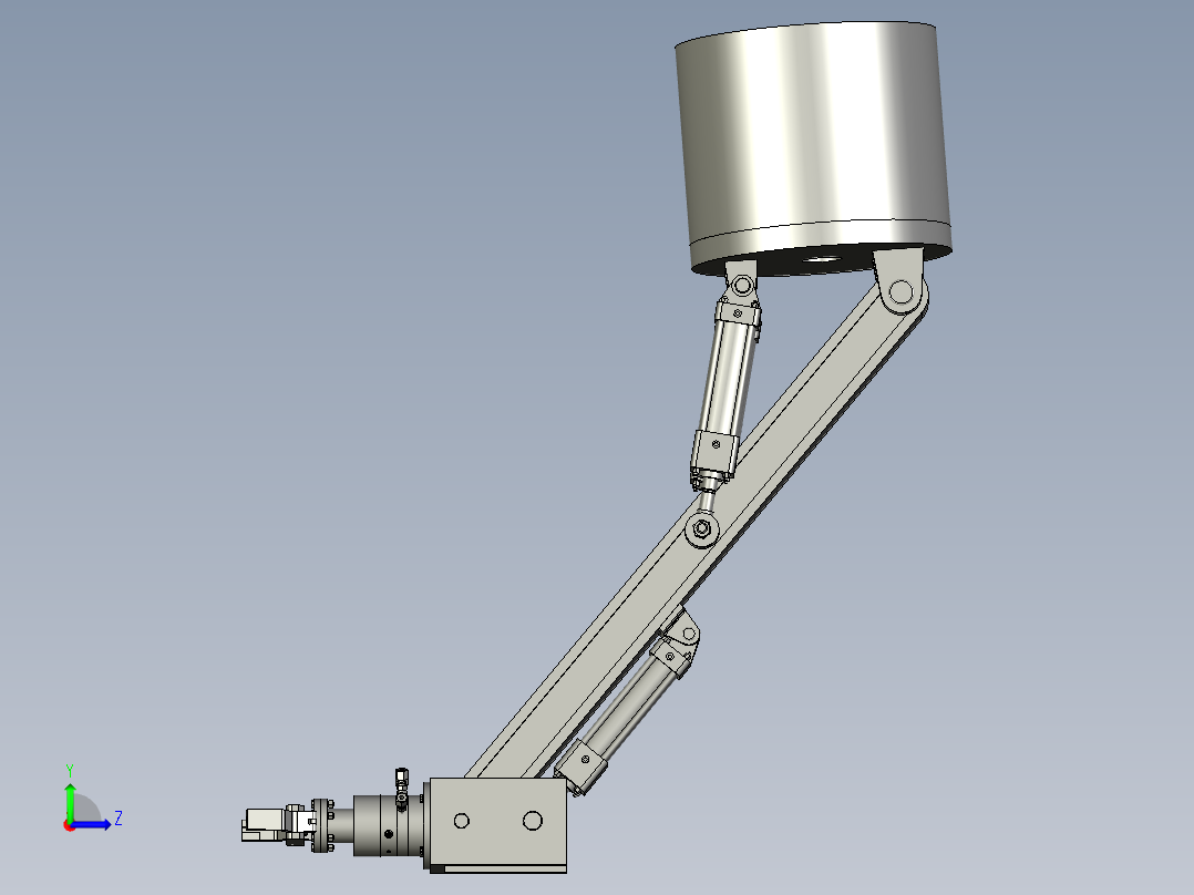 可抓取重物的搬运机器人的液压抓手左视图