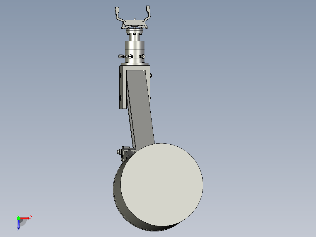 可抓取重物的搬运机器人的液压抓手俯视图