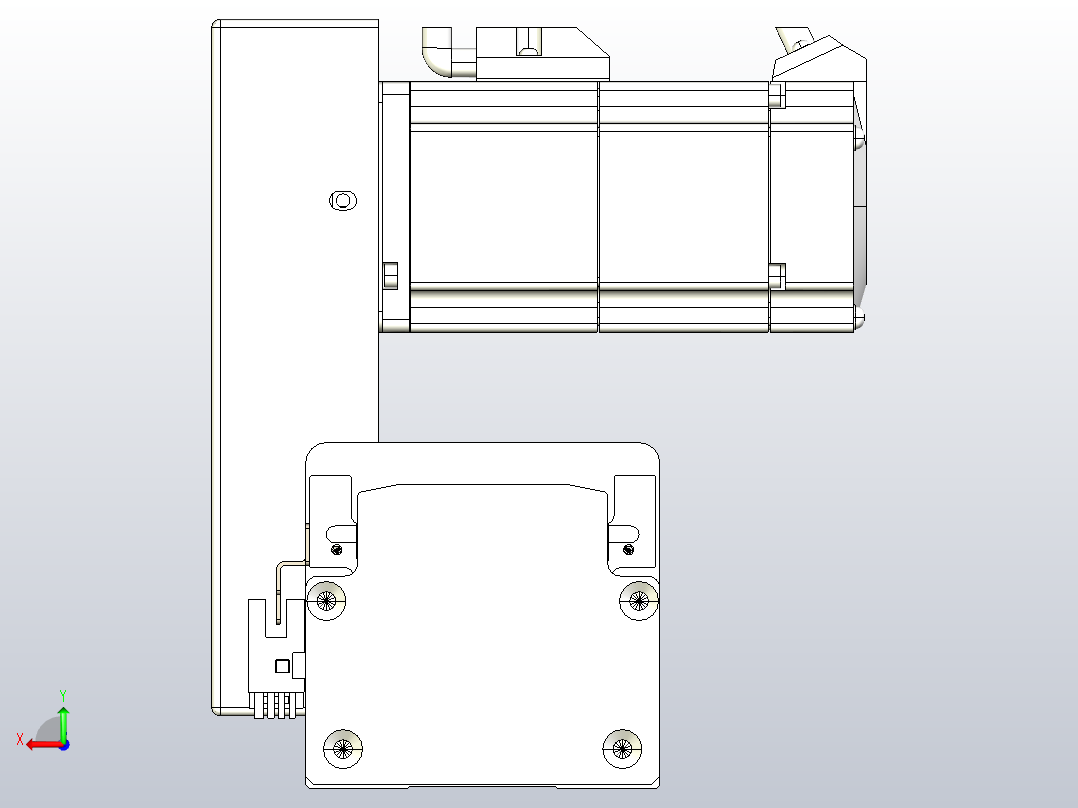 皮带直线轴半封闭可选导轨TPA-HNB-85S-90-L600-RU-C-P20-N3后视图