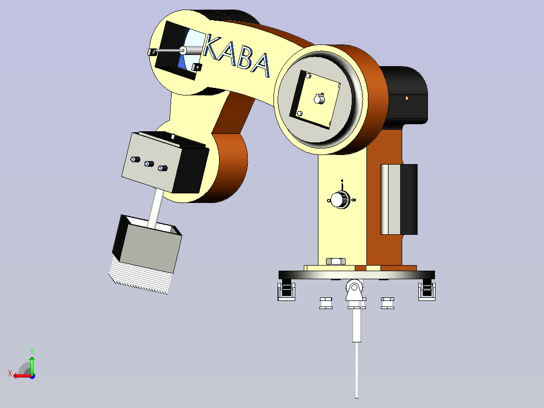 简易机械臂3D模型后视图