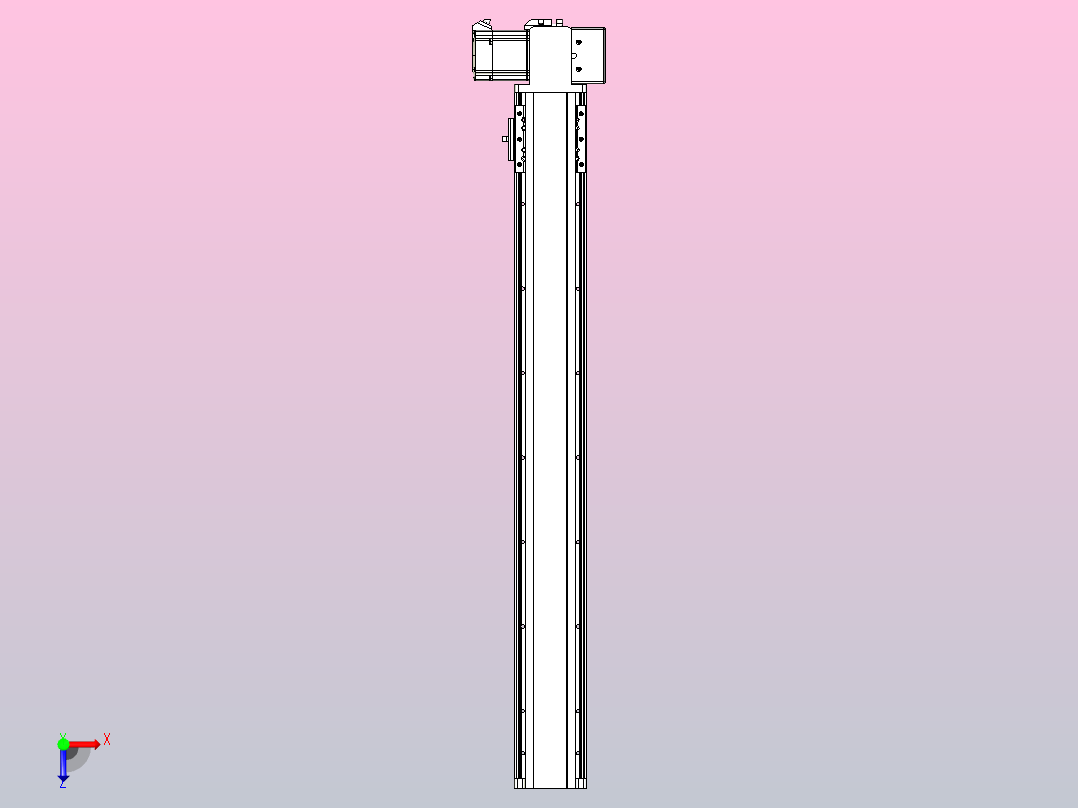 皮带直线轴半封闭可选导轨TPA-HNB-85D-90-L650-LP-Y-P20-N3俯视图