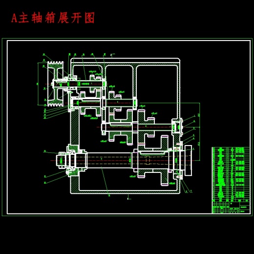 7级分级变速主传动系统设计含5张CAD图N=50-400r-min；公比1.41；P=3kW；电机转速n=1430r-min缩略图