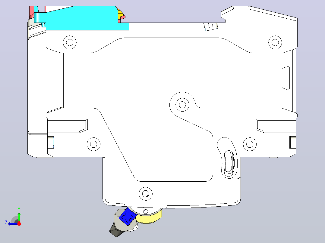 NB1LE-40 3P剩余电流动作断路器三维模型202309右视图