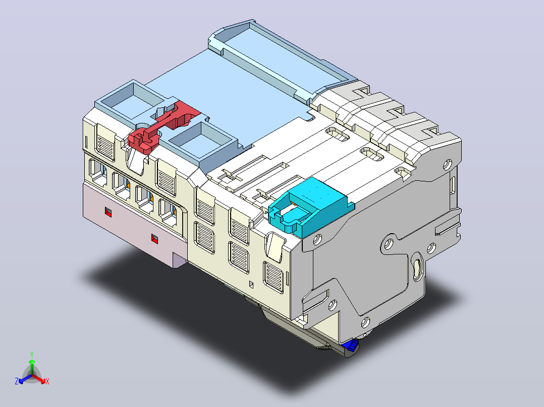 NB1LE-40 3P剩余电流动作断路器三维模型202309正等轴测图