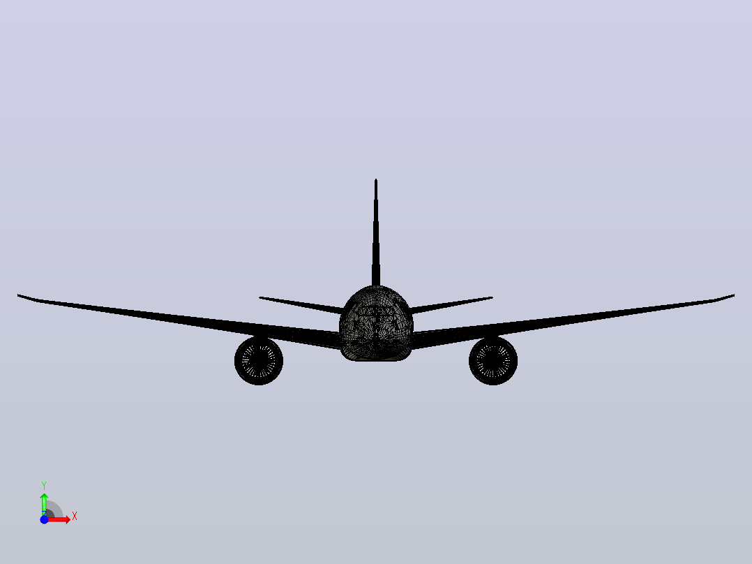 波音787汉莎航空渲染前视图