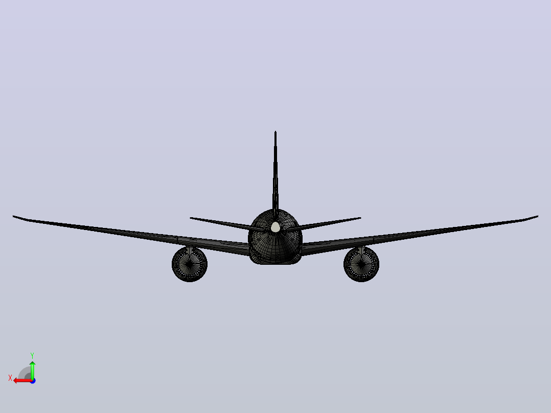 波音787汉莎航空渲染后视图