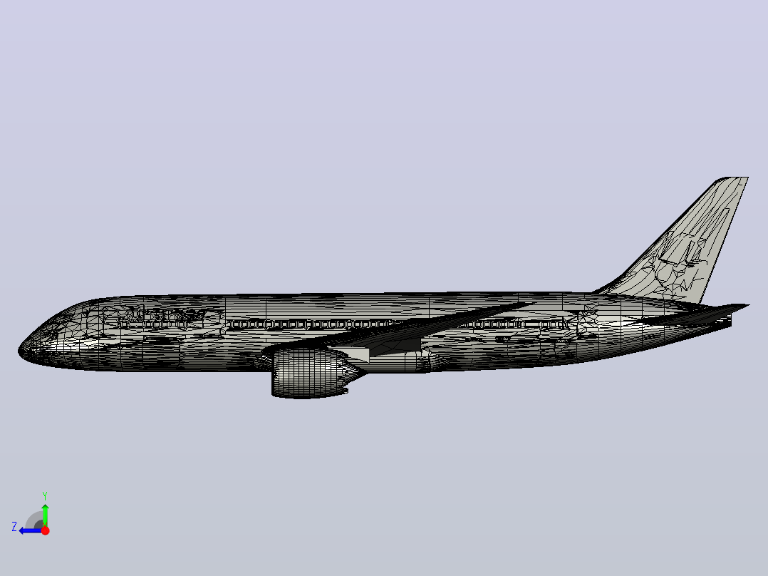 波音787汉莎航空渲染右视图
