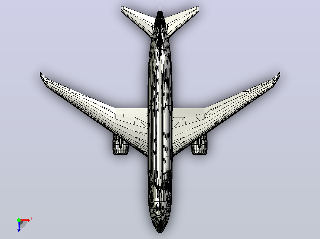 波音787汉莎航空渲染俯视图