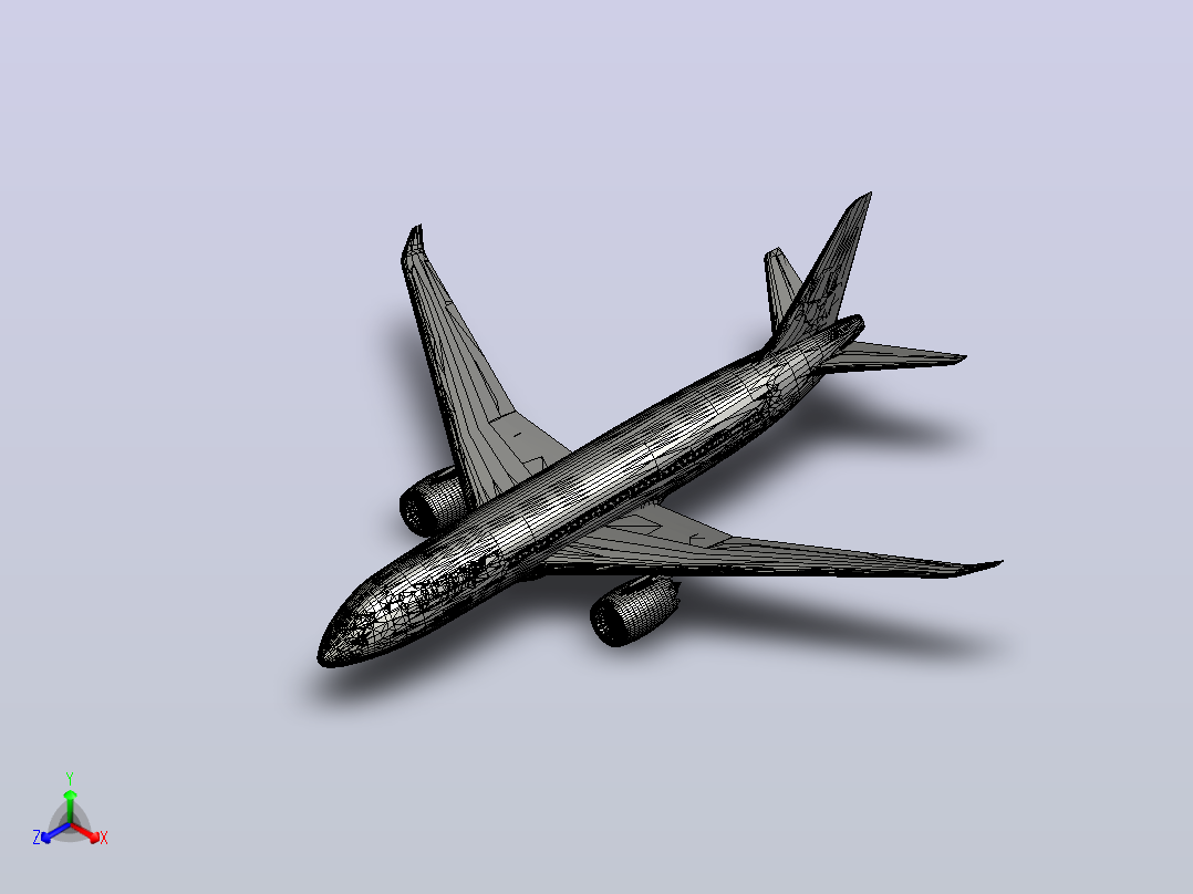 波音787汉莎航空渲染正等轴测图