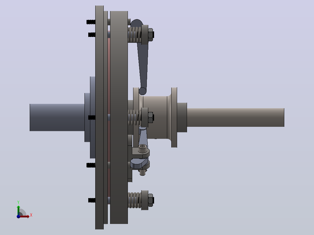 单片离合器3D图纸 Solidworks设计前视图