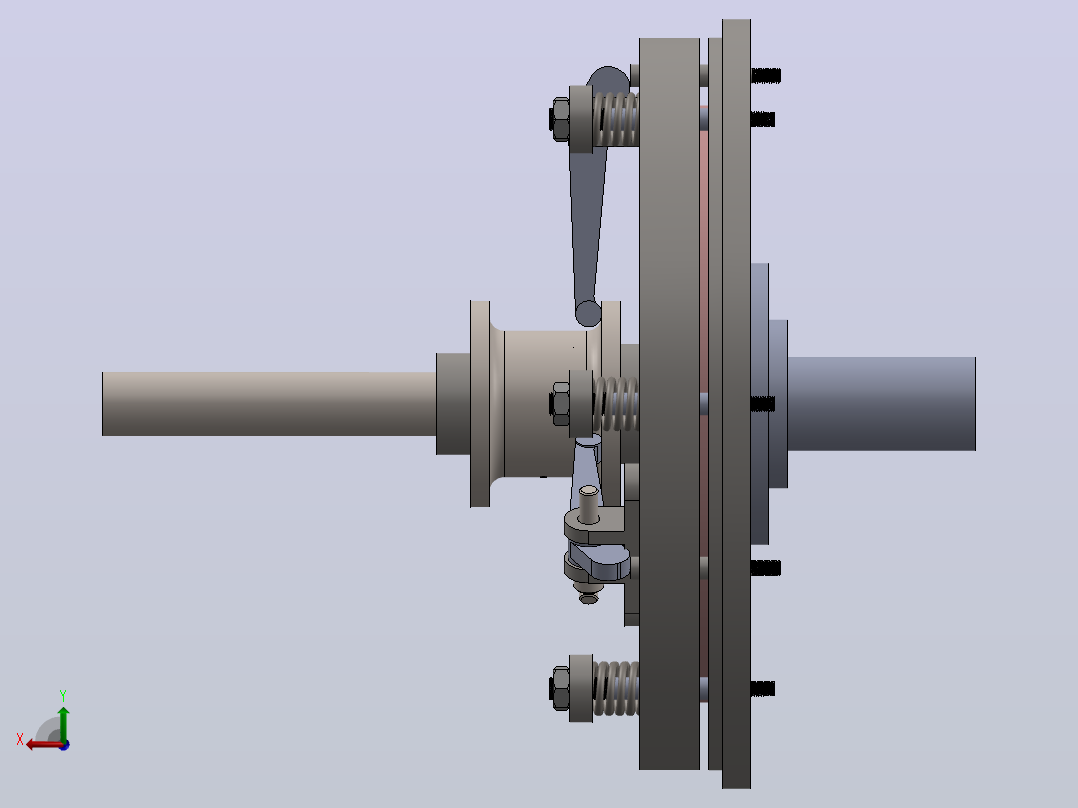 单片离合器3D图纸 Solidworks设计后视图