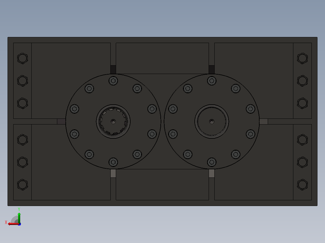 破碎机 3D模型后视图