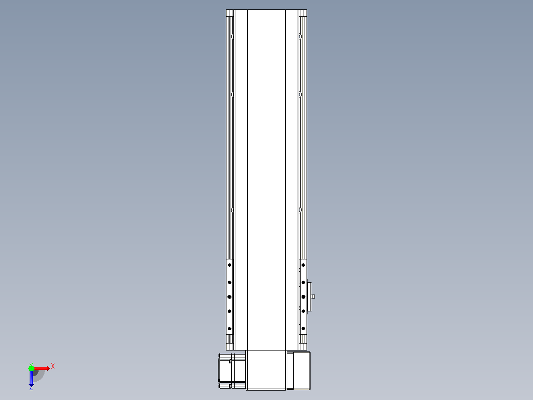 皮带直线轴半封闭可选导轨TPA-HNB-140D-120-L350-RP-C-P40-N3俯视图