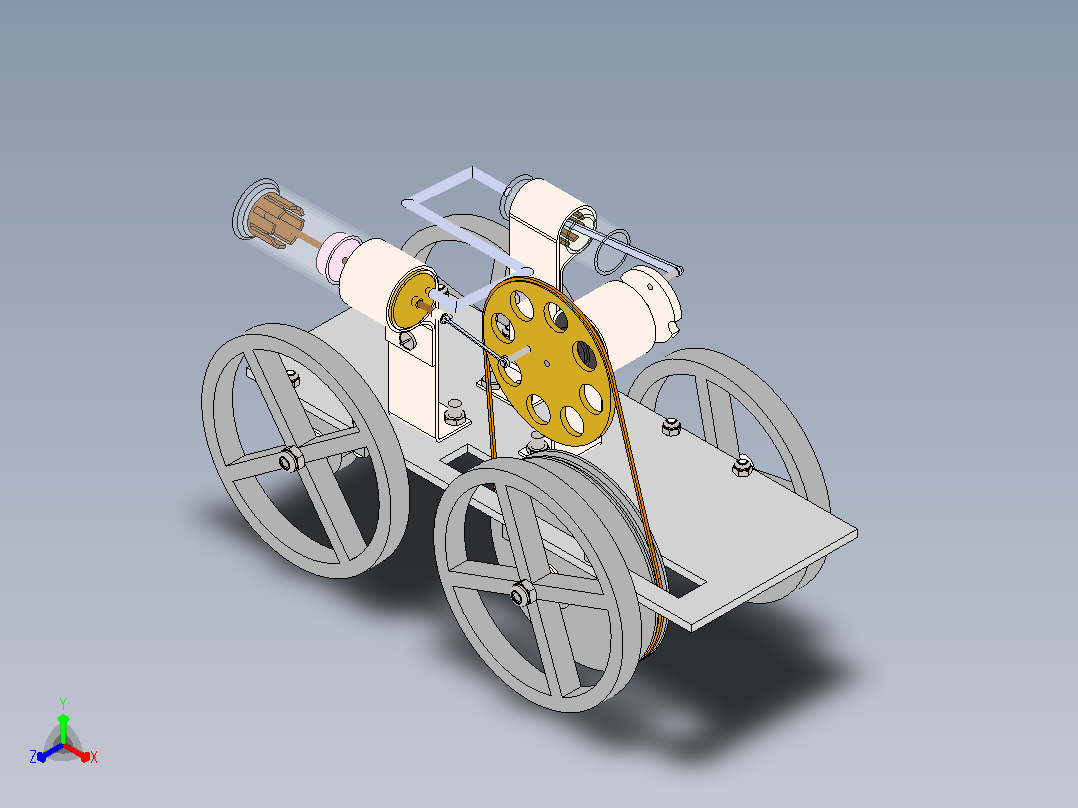 斯特林发动机小车3D==1218630==wb25正等轴测图