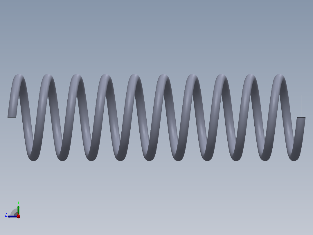 弹簧3D模型右视图
