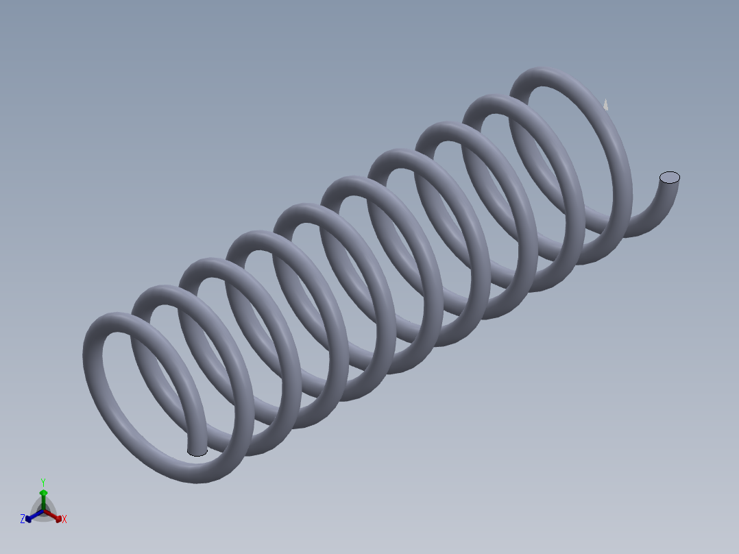 弹簧3D模型正等轴测图
