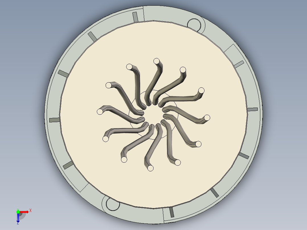 管道攀爬设备3D模型俯视图