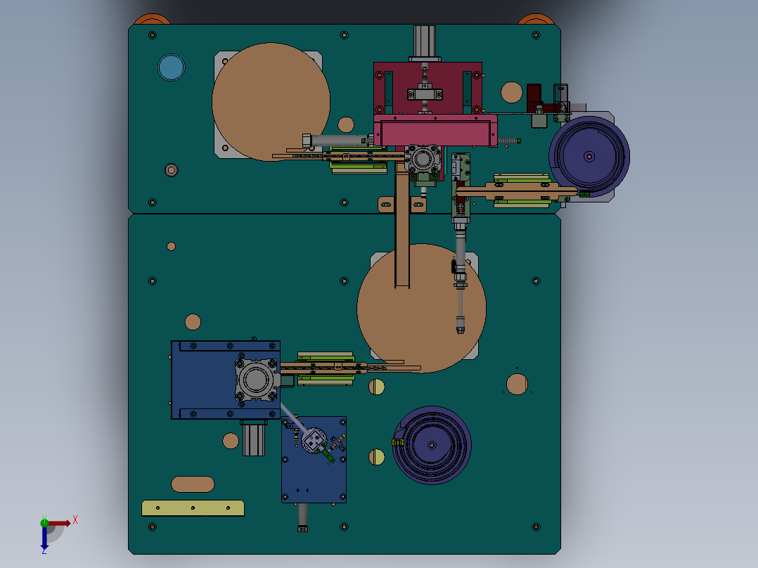 ZDH-CHAZ-004 精密钟表配件叉片插针组装机 设计俯视图