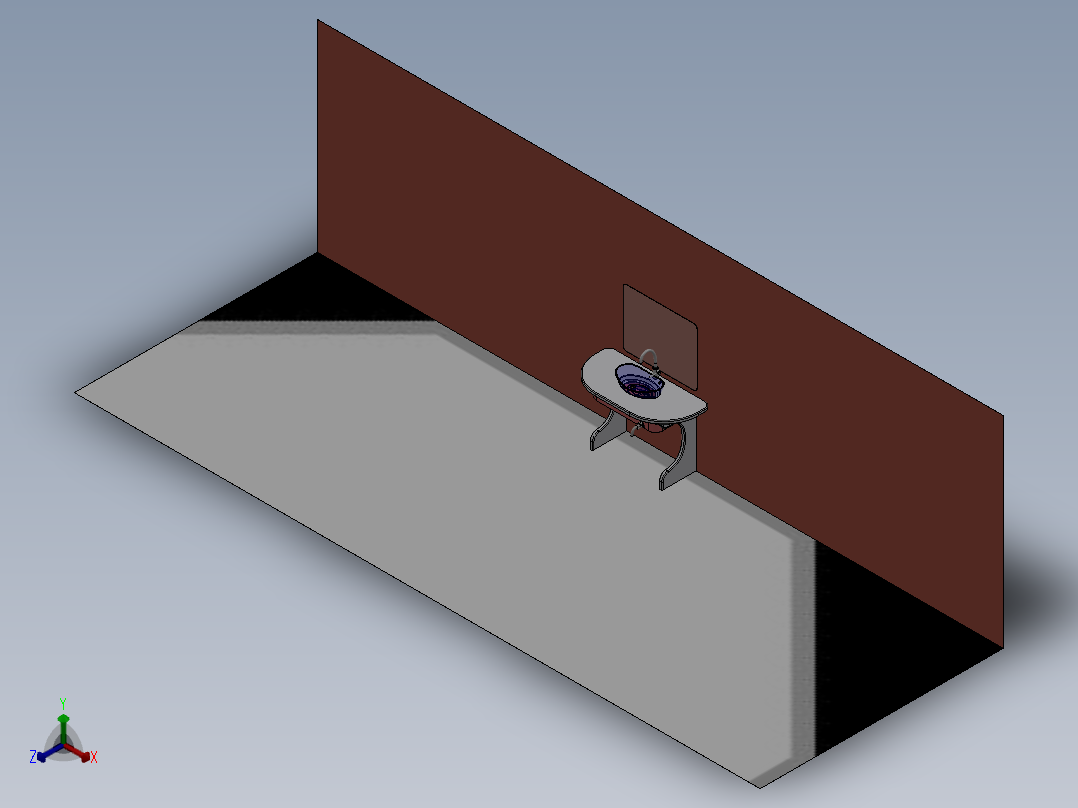 再利用节水洗漱盆正等轴测图