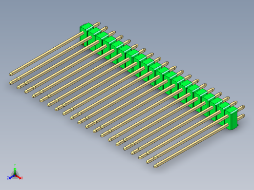 彩色公头100mil（2.54mm）系列-DS1021_green_2x20p_100mil_Type43_rev1.0
