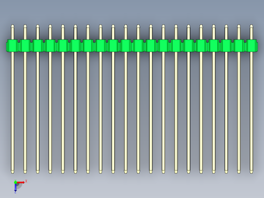 彩色公头100mil（2.54mm）系列-DS1021_green_2x20p_100mil_Type43_rev1.0俯视缩略图