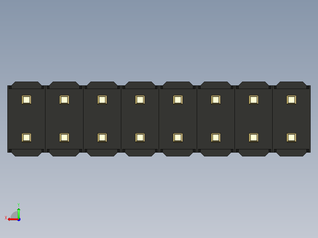 彩色公头100mil（2.54mm）系列-DS1021_black_2x08p_100mil_Type43_rev1.0后视图