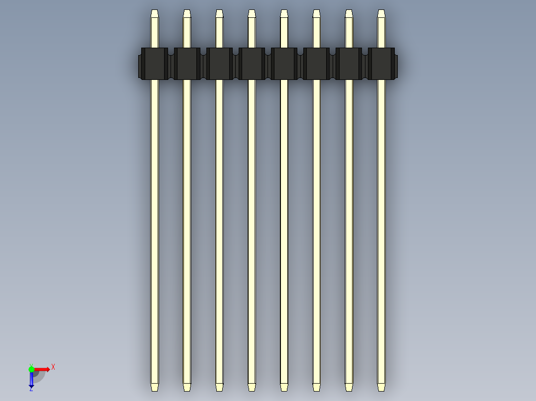 彩色公头100mil（2.54mm）系列-DS1021_black_2x08p_100mil_Type43_rev1.0俯视图