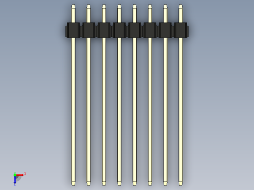 彩色公头100mil（2.54mm）系列-DS1021_black_2x08p_100mil_Type43_rev1.0俯视缩略图