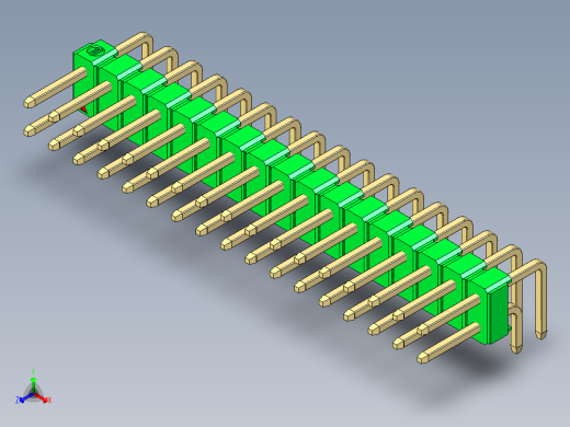彩色公排针 100mil 2.54mm 系列-DS1022_green_2x17p_100mil_TypeD_rev1.0