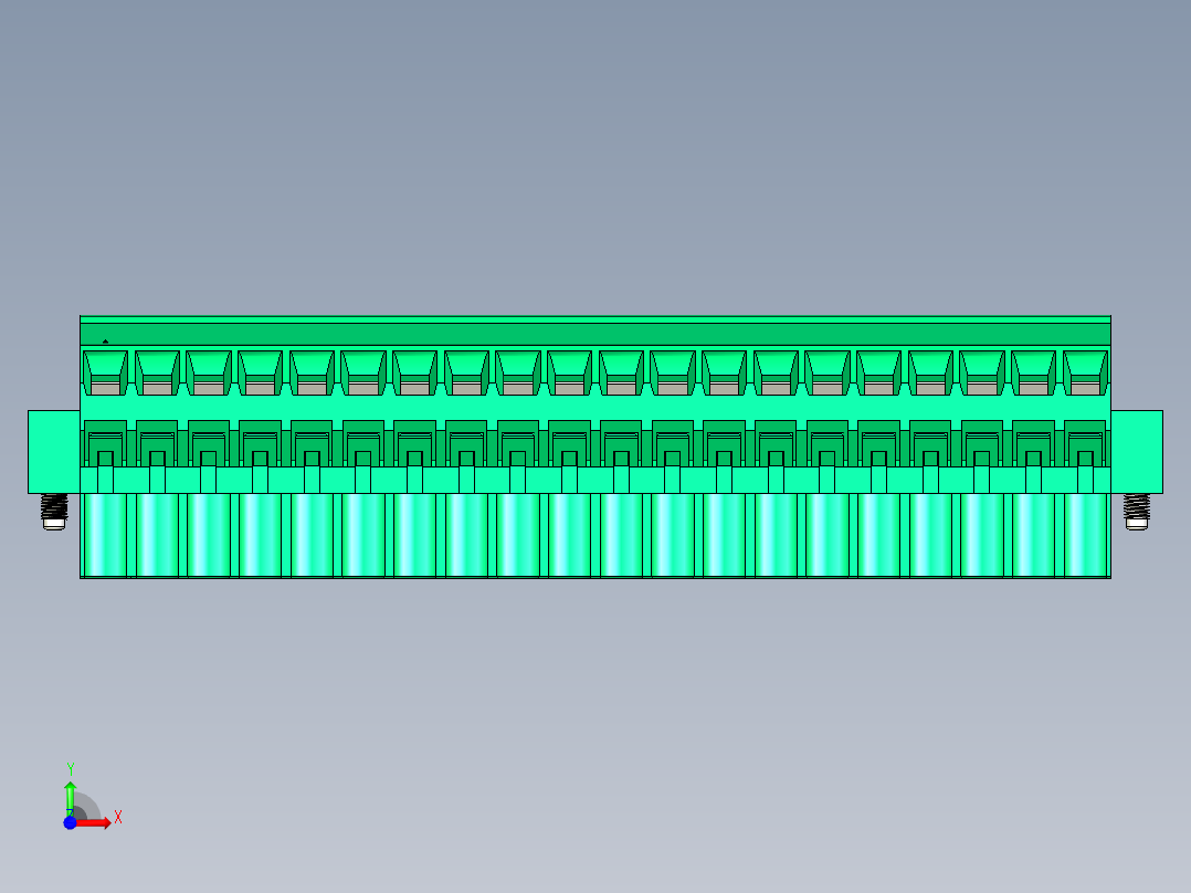 DEGSON 2EDG（M） 系列 5.0mm 螺丝锁紧可插拔接线端子组-2EDGKLM-5.0-20P-14-00AH前视图