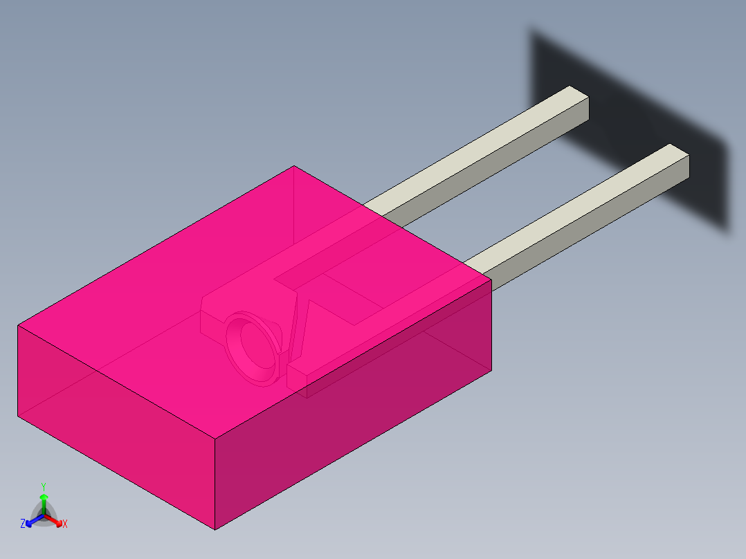 LED_Rectangular_Rose_2x5x7mm正等轴测图