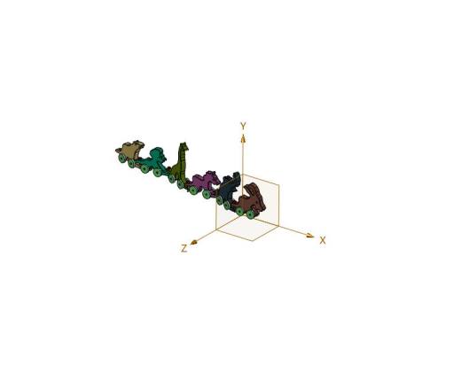 木制数字动物拖拉小火车玩具缩略图