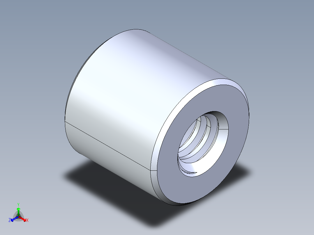 公制梯形螺母-TR14x3x30x28.STEP主视图