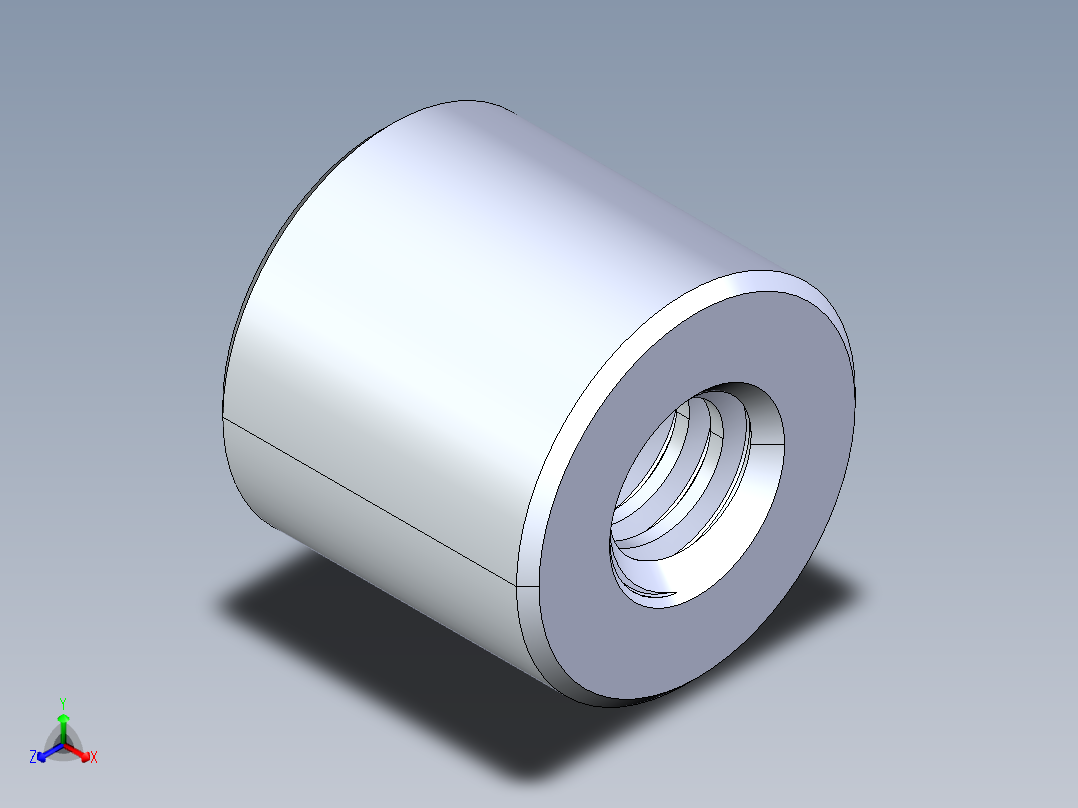 公制梯形螺母-TR14x3x30x28.STEP正等轴测图