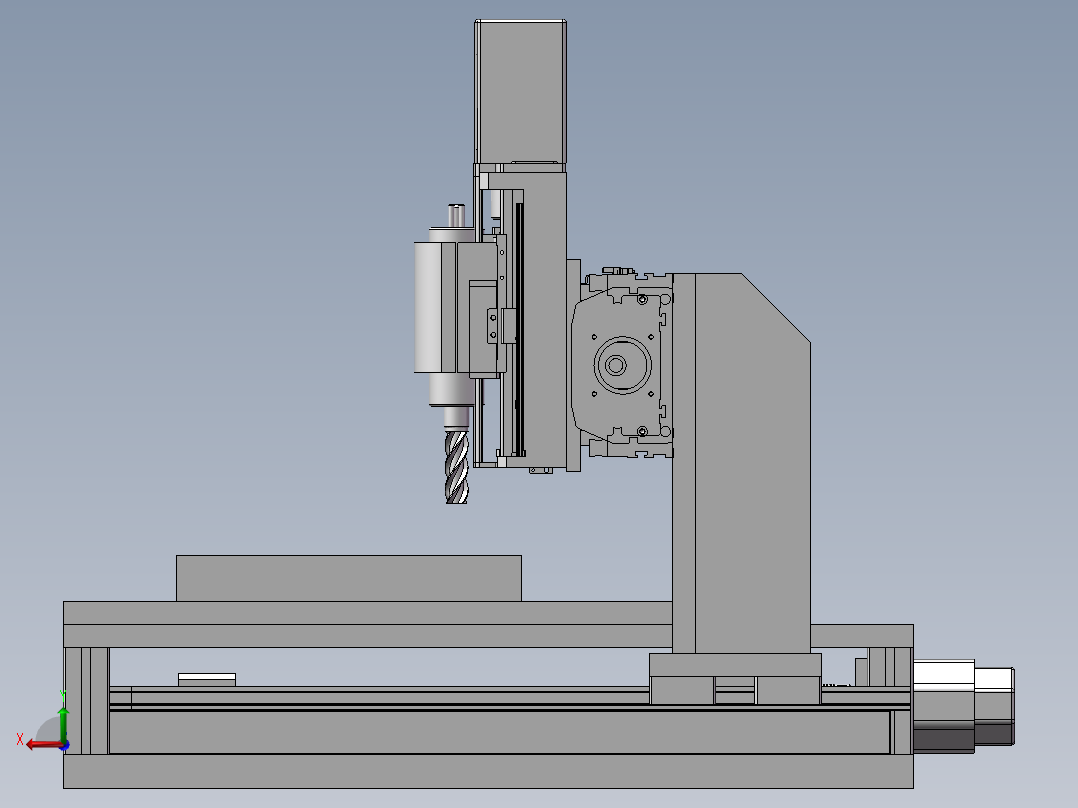 3轴CNC机床后视图