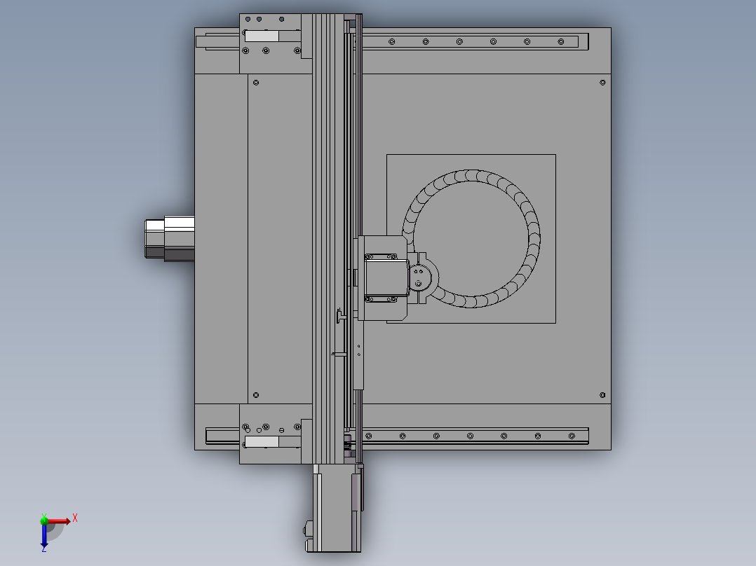 3轴CNC机床俯视图