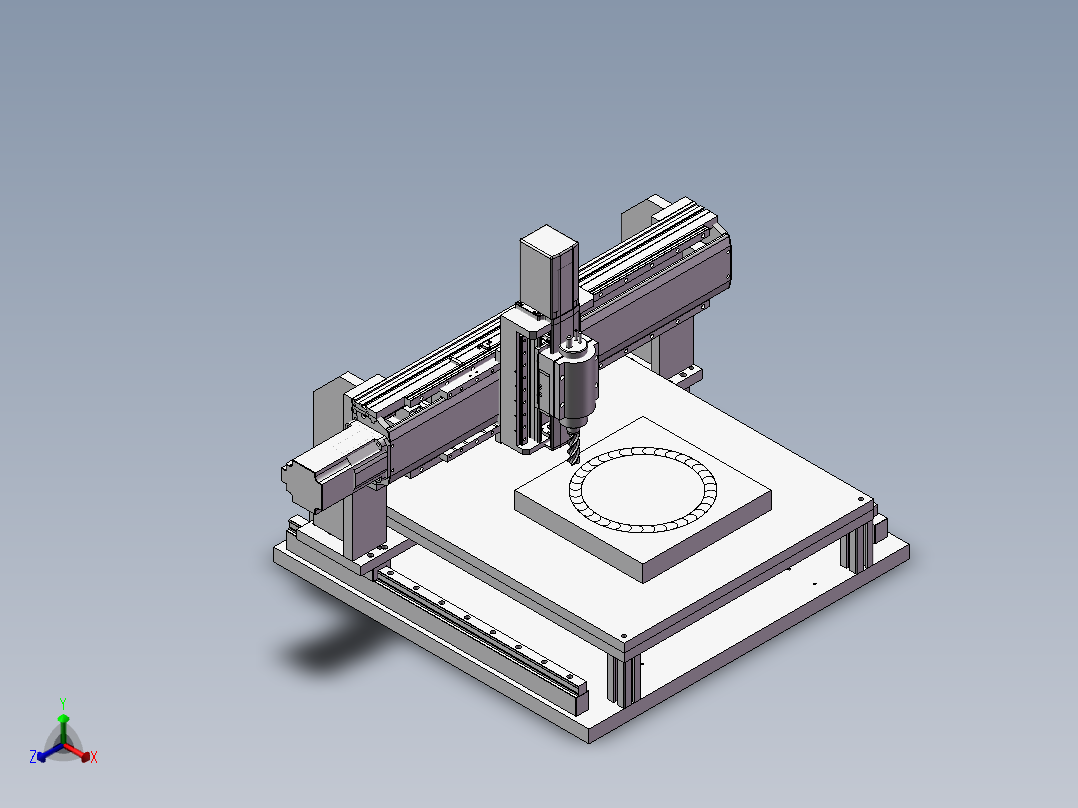 3轴CNC机床正等轴测图