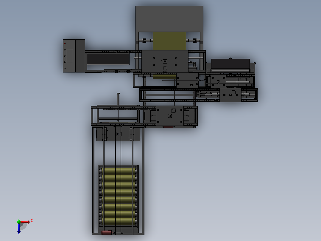 卷状料包膜机俯视图