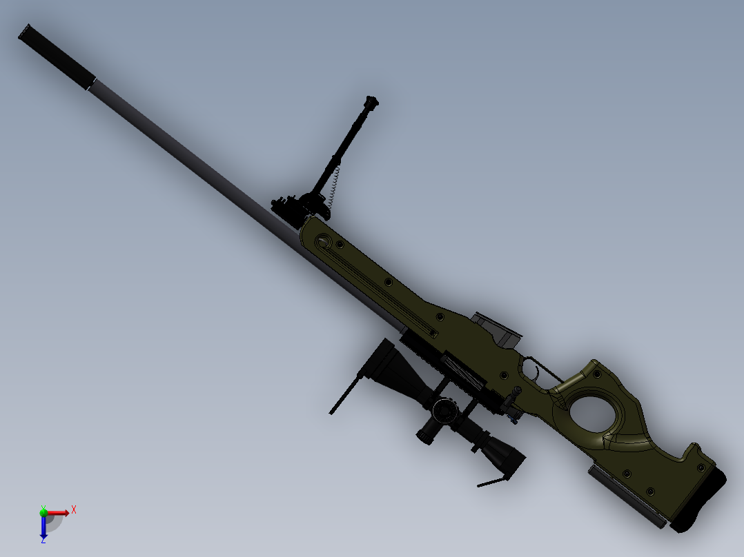 Arctic Warfare Magnum_P狙击步枪俯视图