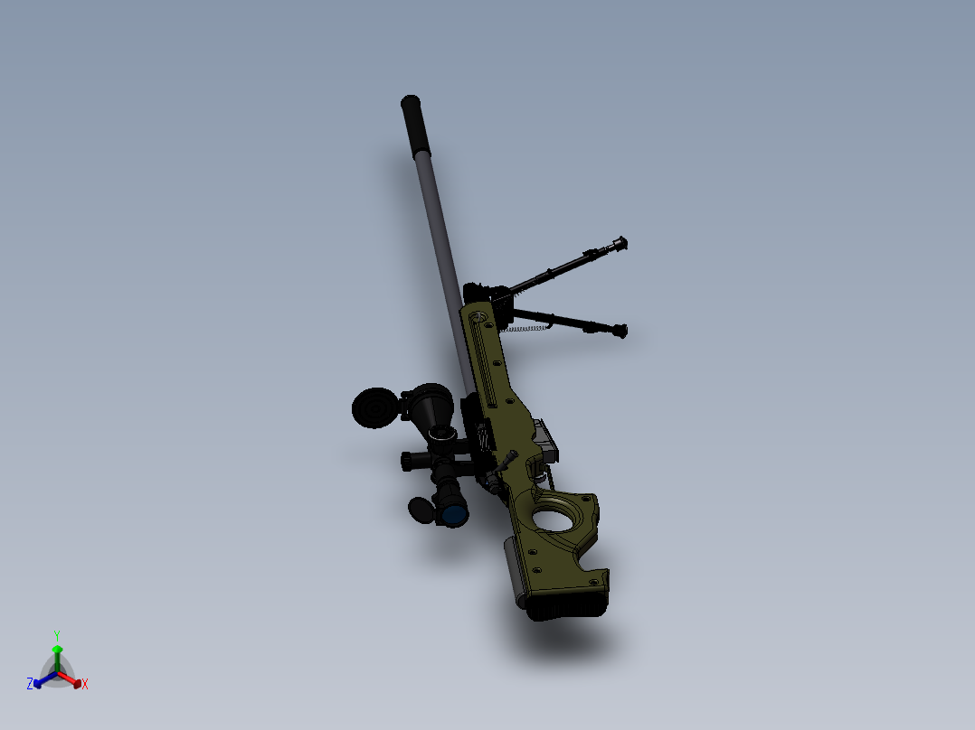 Arctic Warfare Magnum_P狙击步枪正等轴测图