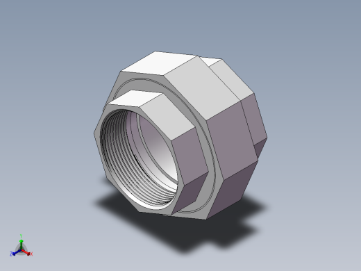 活接-等径内丝直通 DN50正等轴测缩略图